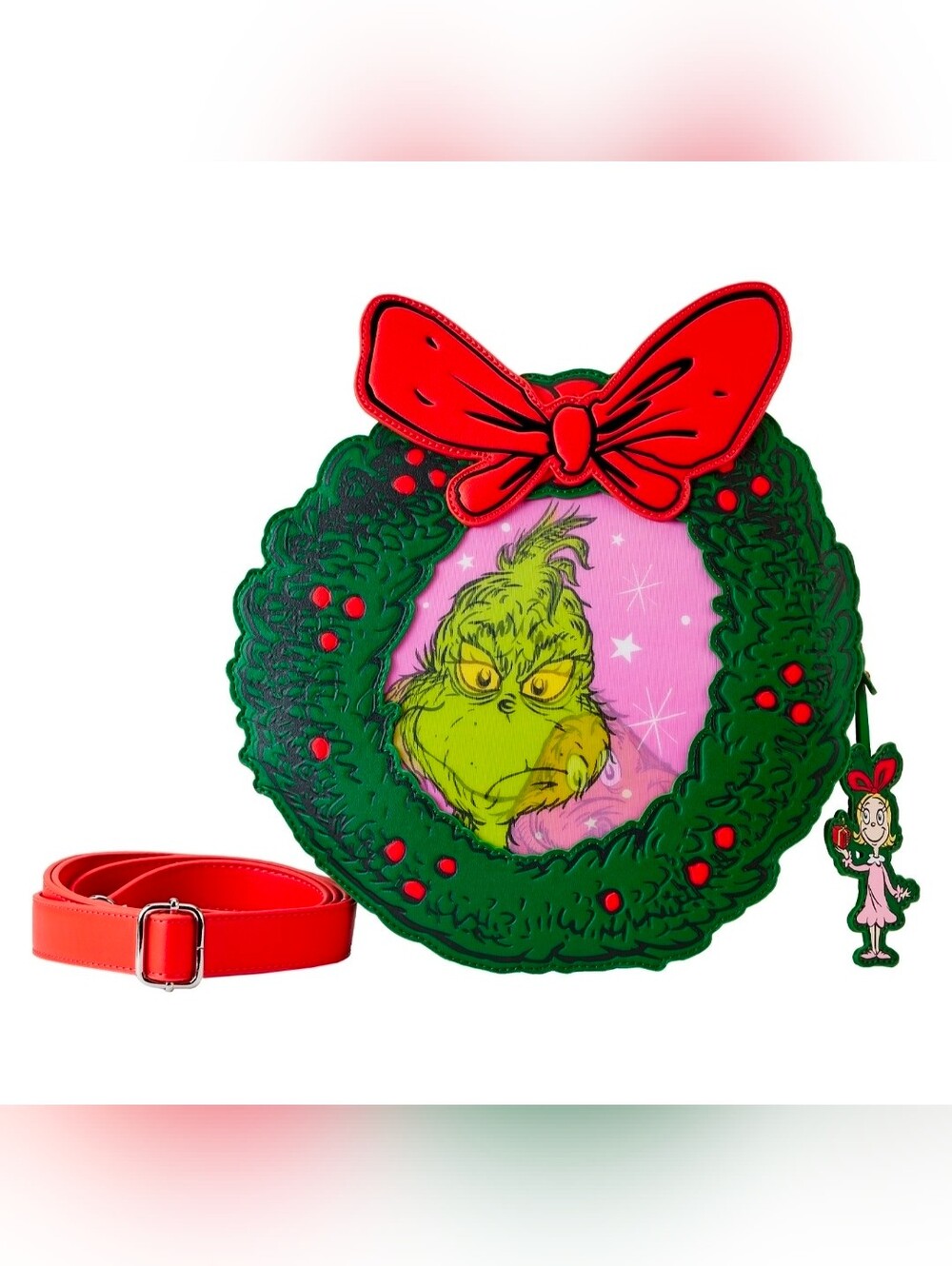 Dr Seuss Loungefly Crossbody Bag - Grinch Christmas Wreath